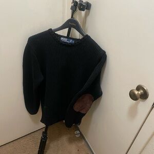 Ralph Lauren Black Sweater with Brown Accents